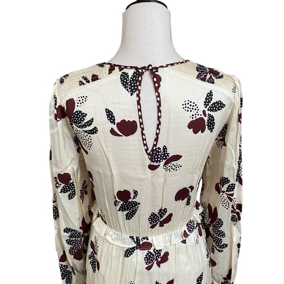 NWT Ba&sh Daya Ivory Floral Polka Dot Midi Dress Small Romantic French - Picture 14 of 16